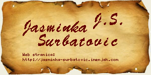Jasminka Šurbatović vizit kartica